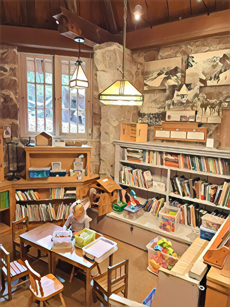 A small children's section at the Yosemite Conservation Heritage Center