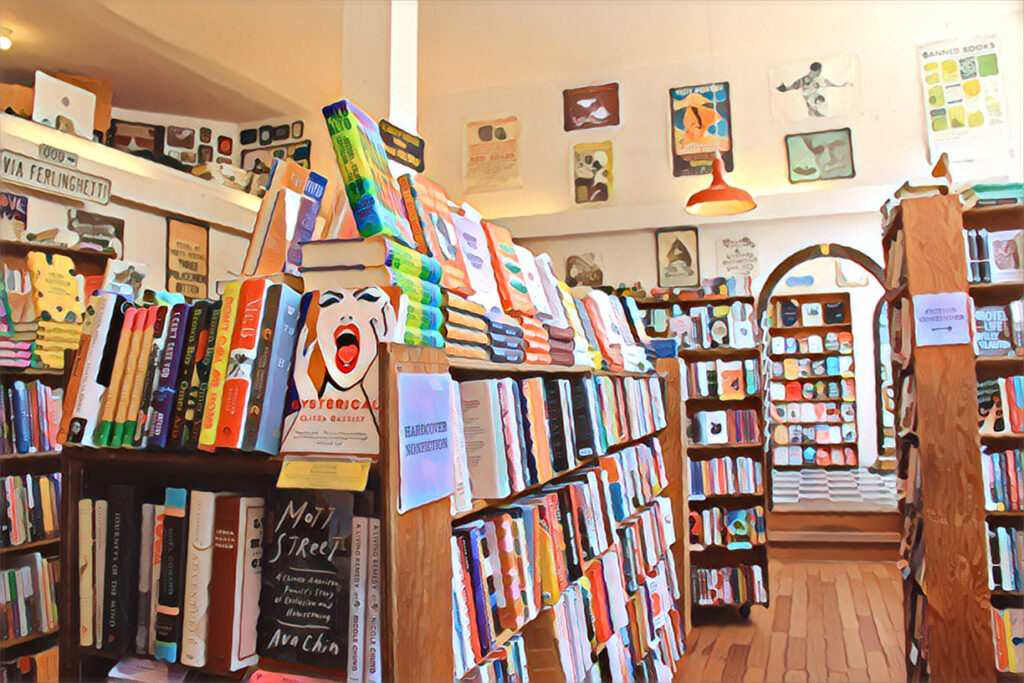 The Main Room of City Lights Bookstore in San Francisco